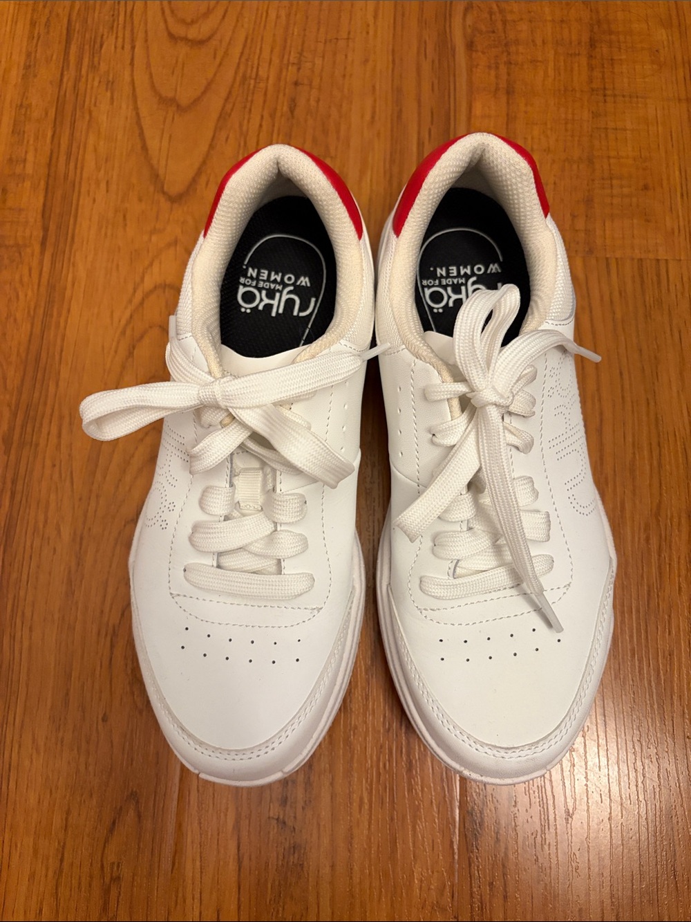 Ryka Courtside Arch Support Women’s White Leather Sneakers, size 8 - Picture 2 of 10